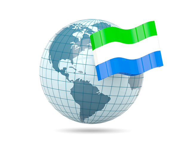 Globe with flag. Download flag icon of Sierra Leone at PNG format