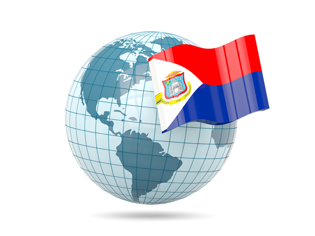 Globe with flag. Download flag icon of Sint Maarten at PNG format