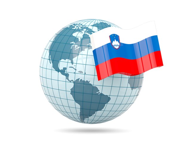 Globe with flag. Download flag icon of Slovenia at PNG format