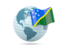 Solomon Islands. Globe with flag. Download icon.