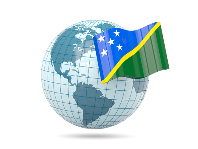 Глобус с флагом. Скачать флаг. Соломоновы Острова
