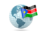 Южный Судан. Глобус с флагом. Скачать иллюстрацию.