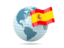 Spain. Globe with flag. Download icon.
