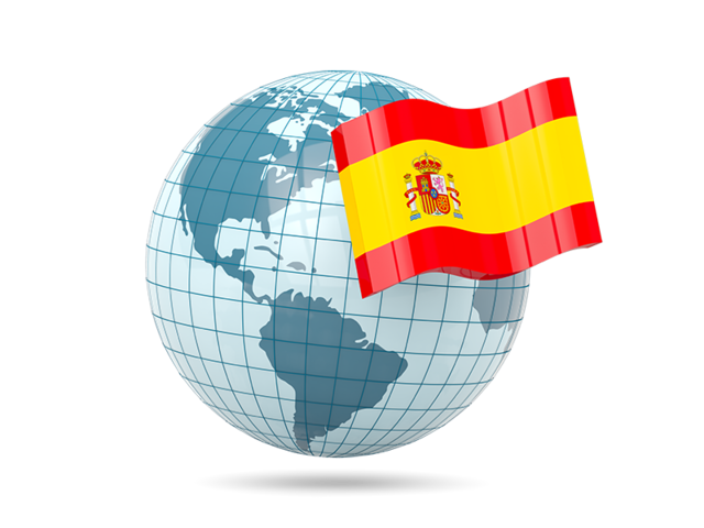 Globe with flag. Download flag icon of Spain at PNG format