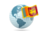Sri Lanka. Globe with flag. Download icon.