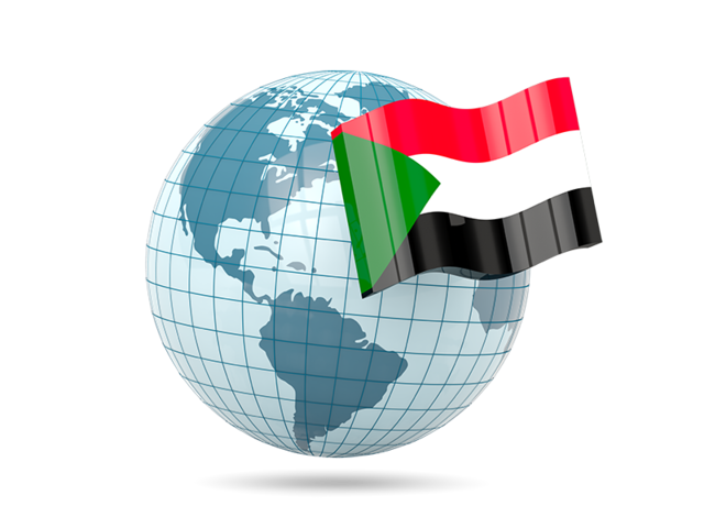 Globe with flag. Download flag icon of Sudan at PNG format