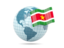 Suriname. Globe with flag. Download icon.