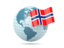 Svalbard and Jan Mayen. Globe with flag. Download icon.