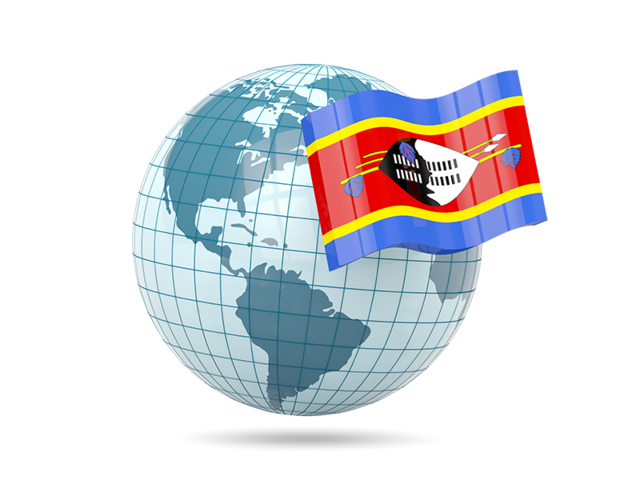 Globe with flag. Download flag icon of Swaziland at PNG format