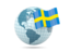 Sweden. Globe with flag. Download icon.