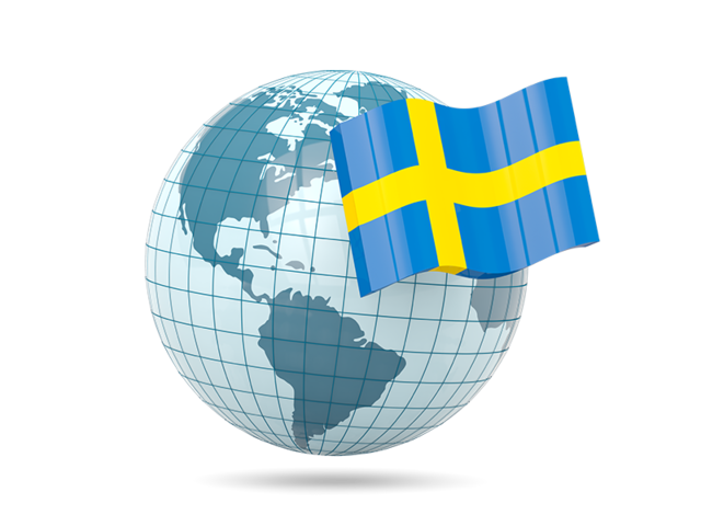 Globe with flag. Download flag icon of Sweden at PNG format