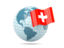 Switzerland. Globe with flag. Download icon.