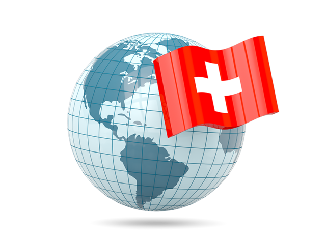 Globe with flag. Download flag icon of Switzerland at PNG format