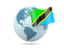 Tanzania. Globe with flag. Download icon.