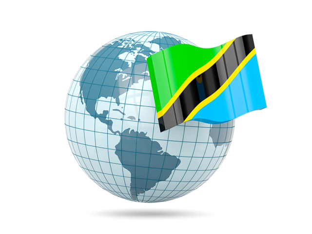 Globe with flag. Download flag icon of Tanzania at PNG format