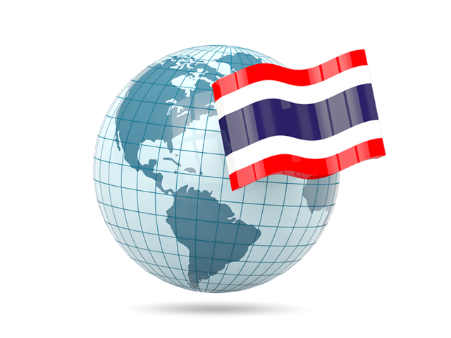 Globe with flag. Download flag icon of Thailand at PNG format