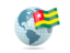 Togo. Globe with flag. Download icon.