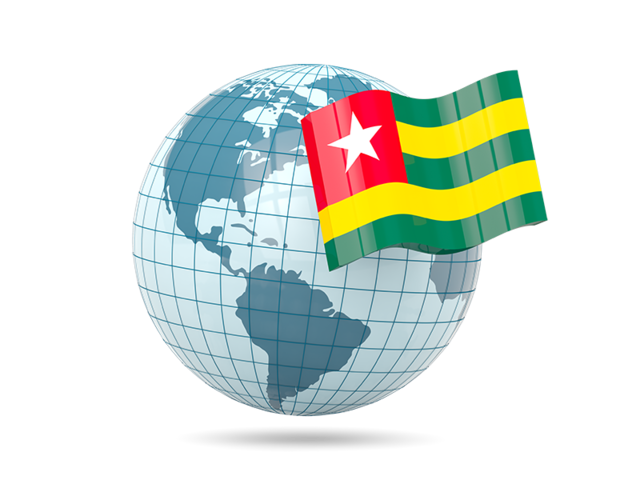 Globe with flag. Download flag icon of Togo at PNG format