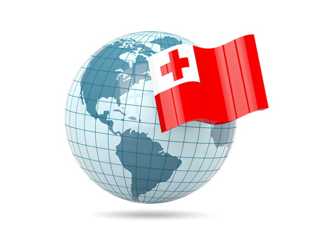 Globe with flag. Download flag icon of Tonga at PNG format