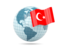 Turkey. Globe with flag. Download icon.