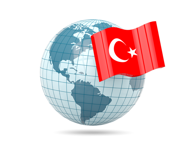 Globe with flag. Download flag icon of Turkey at PNG format