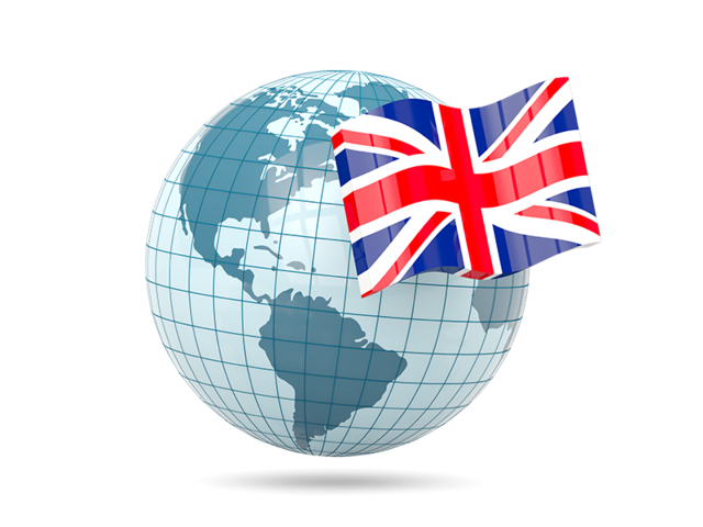 Globe with flag. Download flag icon of United Kingdom at PNG format
