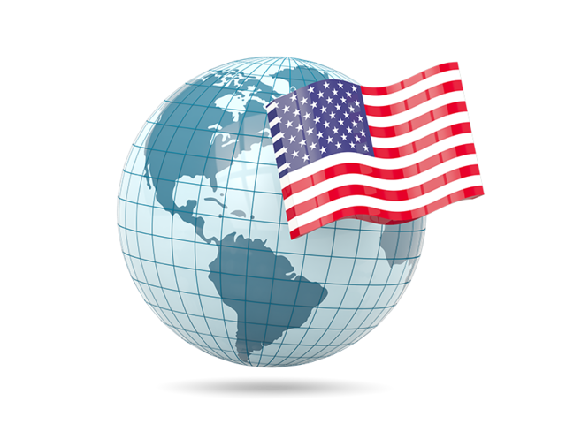Globe with flag. Download flag icon of United States of America at PNG format