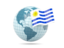 Uruguay. Globe with flag. Download icon.