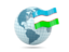 Uzbekistan. Globe with flag. Download icon.