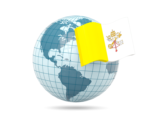 Globe with flag. Download flag icon of Vatican City at PNG format