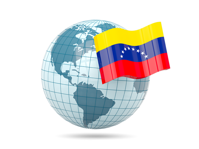 Глобус с флагом. Скачать флаг. Венесуэла