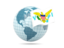 Virgin Islands of the United States. Globe with flag. Download icon.