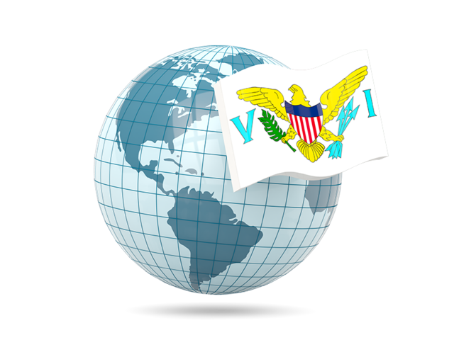 Globe with flag. Download flag icon of Virgin Islands of the United States at PNG format