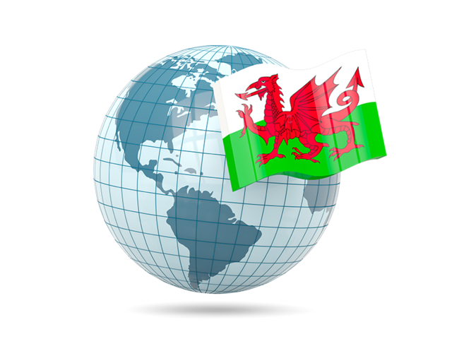 Globe with flag. Download flag icon of Wales at PNG format