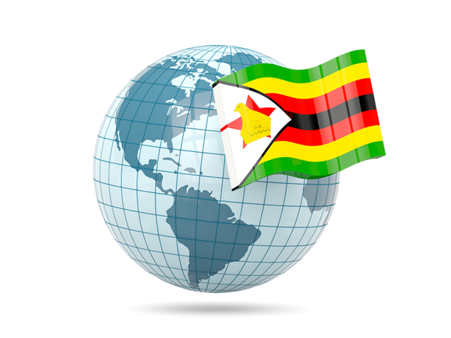 Globe with flag. Download flag icon of Zimbabwe at PNG format