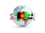 Afghanistan. Globe with line of flags. Download icon.