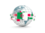 Algeria. Globe with line of flags. Download icon.