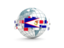 American Samoa. Globe with line of flags. Download icon.