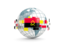 Angola. Globe with line of flags. Download icon.