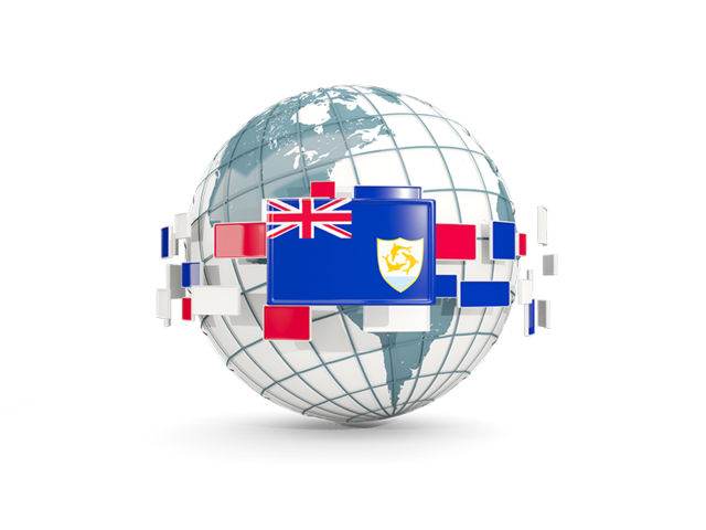 Globe with line of flags. Download flag icon of Anguilla at PNG format