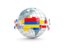 Armenia. Globe with line of flags. Download icon.