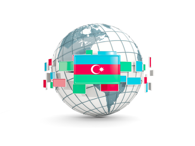 Globe with line of flags. Download flag icon of Azerbaijan at PNG format