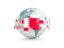 Bahrain. Globe with line of flags. Download icon.