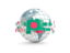 Bangladesh. Globe with line of flags. Download icon.