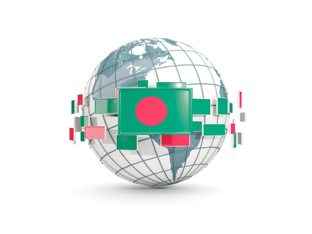 Globe with line of flags. Download flag icon of Bangladesh at PNG format