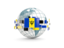 Barbados. Globe with line of flags. Download icon.