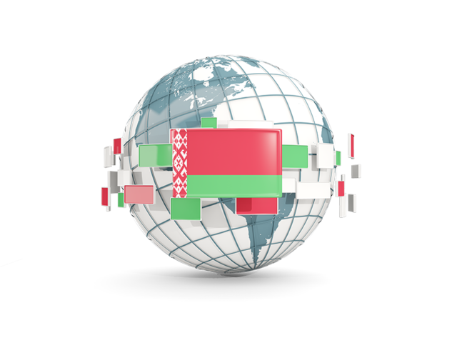 Globe with line of flags. Download flag icon of Belarus at PNG format