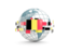 Belgium. Globe with line of flags. Download icon.