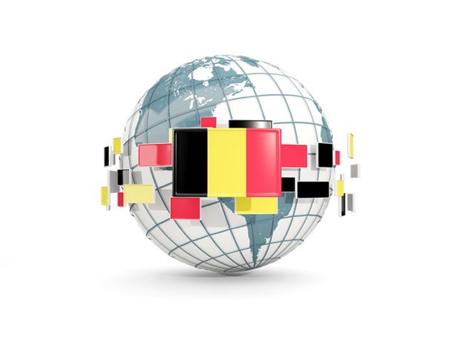 Globe with line of flags. Download flag icon of Belgium at PNG format