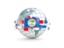 Belize. Globe with line of flags. Download icon.